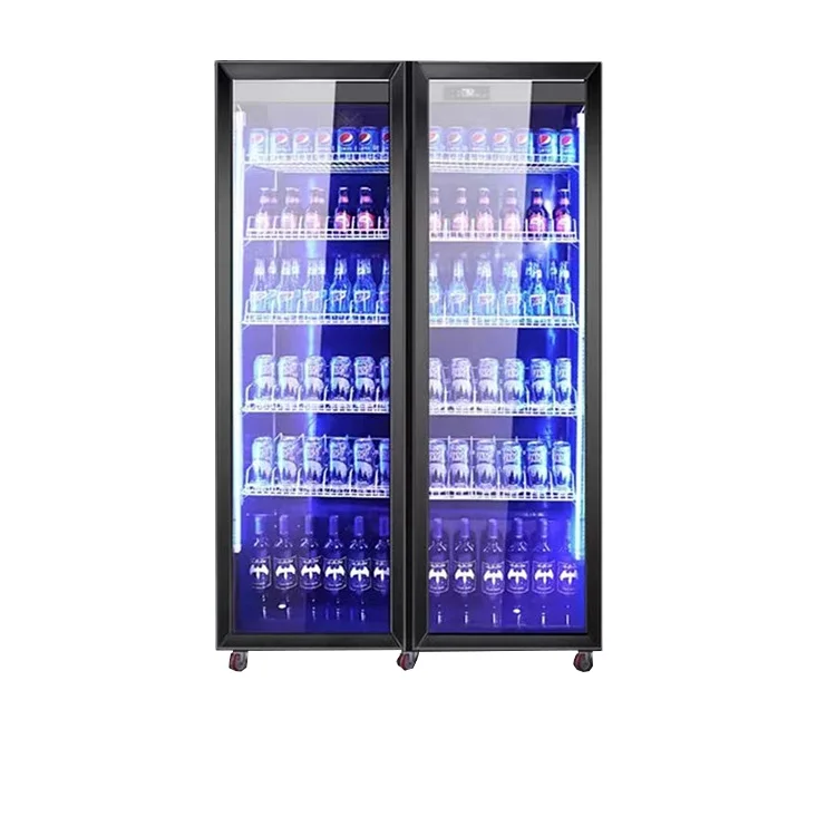 Beverage Display Cooler and  Refrigerator with Glass Door for Soda Beer or Wine Small for Home Office Bar Drink Cooler