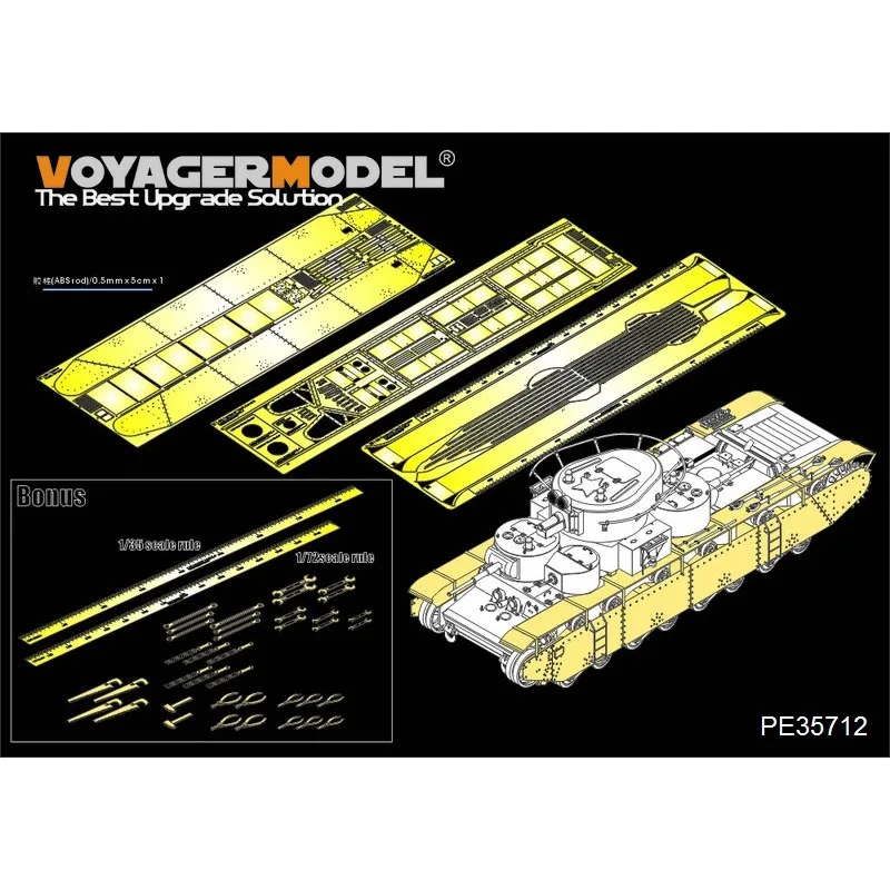 

Voyager Model PE35712 1/35 Scale WWII Russian T-35 Heavy Tank Fenders/Track Covers (For HobbyBoss 83841)