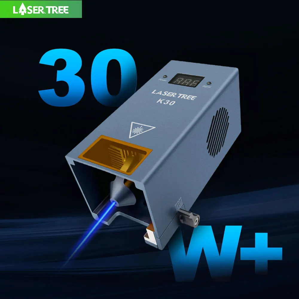 LASER TREE módulo láser de potencia óptica con cabezal de asistencia de aire, Luz Azul TTL de 450nm para grabador, herramientas de corte de madera,