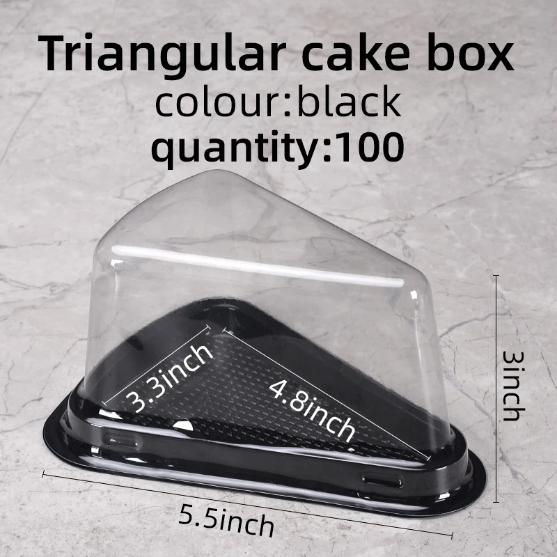 100 PCS Disposable Cake Box,Plastic Triangle Round Moon Cake Tray Food Gift Packaging Box For Wedding Birthday Baking Tools A02 view 4