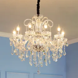 Luxury American elegant crystal chandelier led large crystal pendant lamp European crystal hanging light decoration lighting