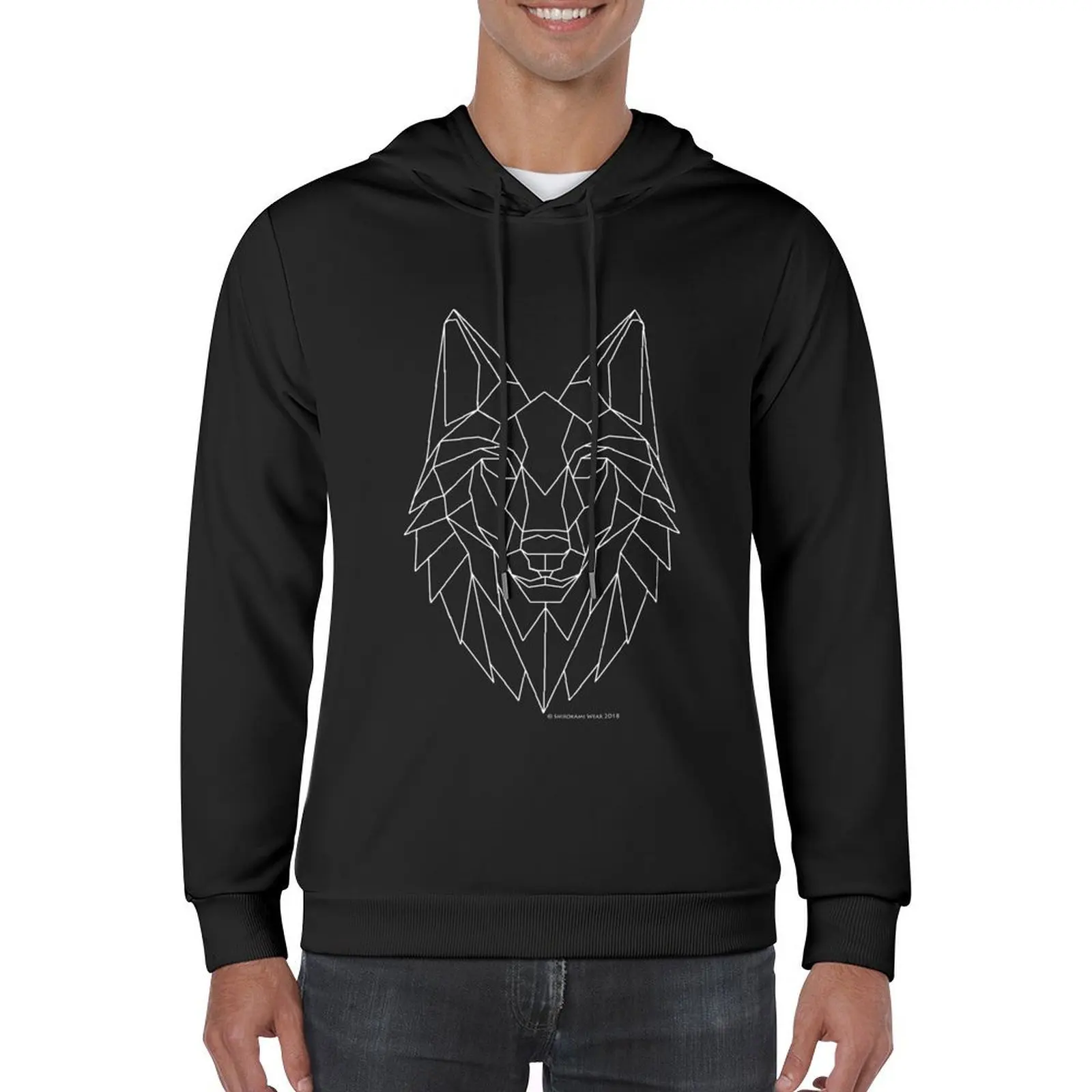 Geometric Wolf Head Shirt Hoodie mens clothes men's sweat-shirt hooded shirt mens designer clothes new in hoodies & sweat-shirt