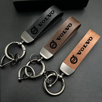 Car Fine Leather Keychain Ring Emblem Key Chain Accessories For Volvo XC90 V90 V60 XC60 V40 S80 S60 S90 C40 XC40 V70 XC70 C30