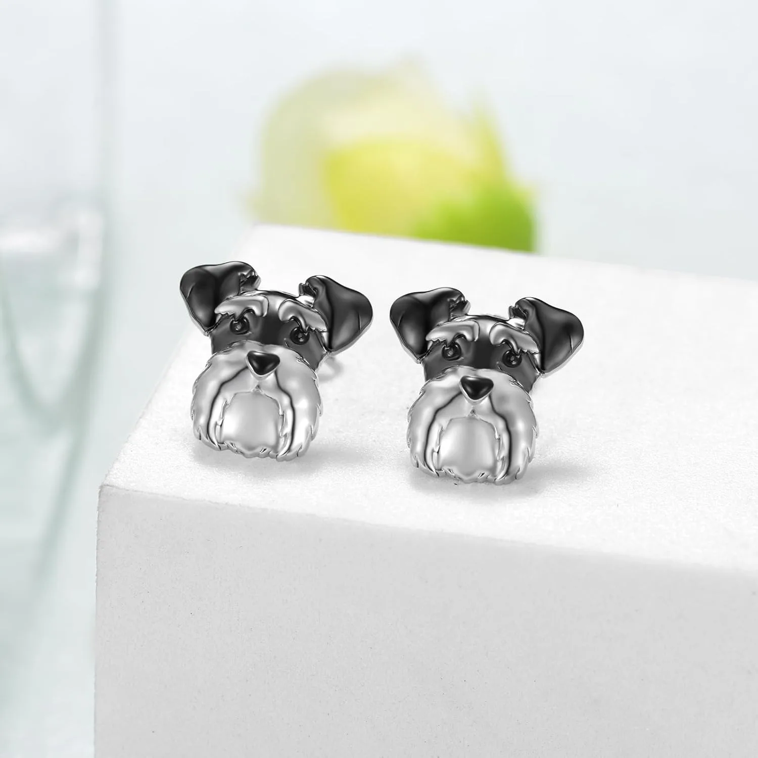 1Pair Cute Schnauzer Earrings Exquisite Women\'s Cartoon Pet Dog Memorial Jewelry Accessories Perfect HolidayGift for Dog Lovers