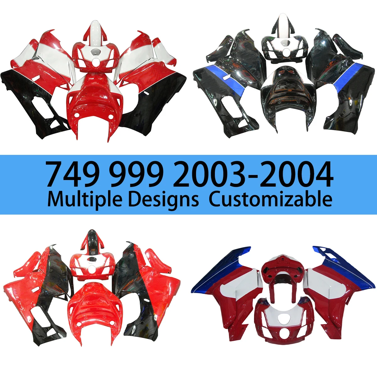 For DUCATI 749 2003 2004 Motorcycle Fairing Kit 999 03 04 Injection Prime Customizable Cool Bodywork Fairings