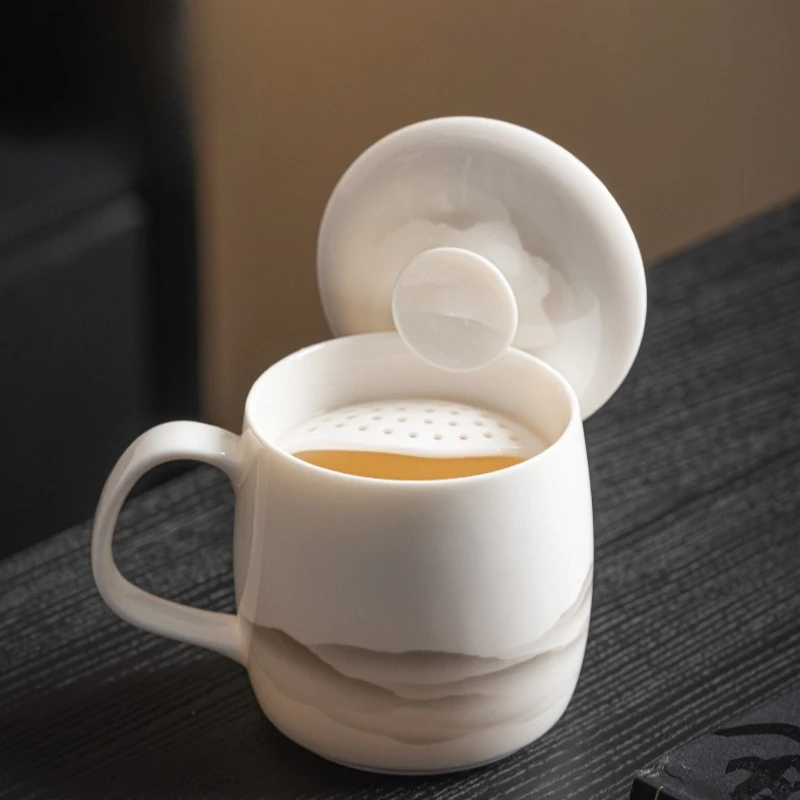 

Porcelain crescent moon filter teacup household ceramic water cup
