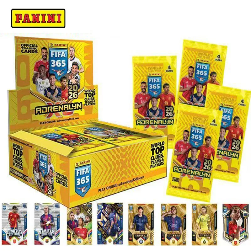PANINI 2026 6PCS/Packs 365 Tarjetas Coleccionables de Fútbol Messi Zinane Ronaldo Bellingham Haaland De Bruyne Autografiadas