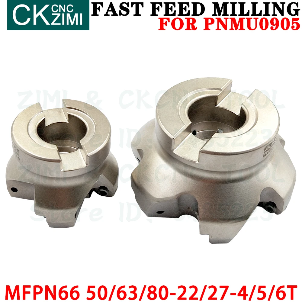 MFPN66 50-22-4T 63-22-5T 80-27-6T Right angle milling cutter fast feed face milling cutter Indexable tools for PNMU0905 inserts