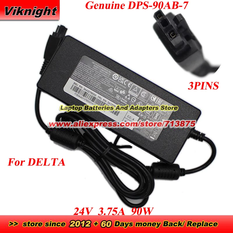 Genuine DPS-90AB-7 AC Adapter 24V 3.75A 90W Power Adapter for DELTA 3AA02766300 3AC00669300 Charger with Molex 3PIN Power Supply