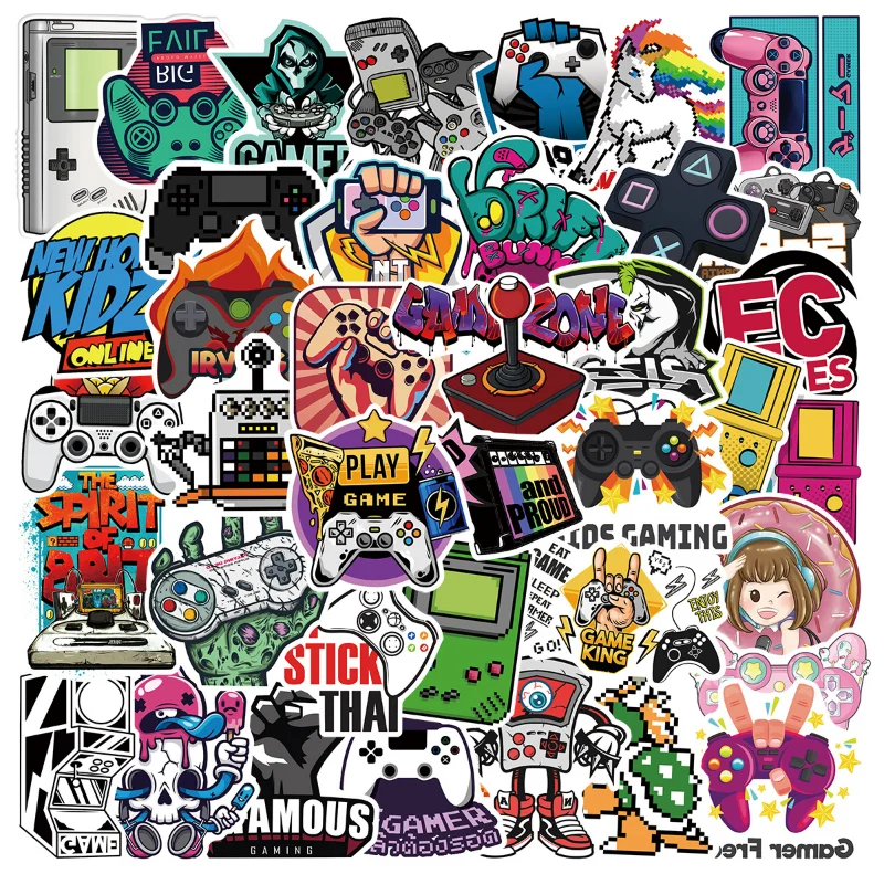 Retro Vintage Video Game Adesivos, desenhos animados para skate, laptop, motocicleta, almofada, telefone, bagagem, garrafa de água, carro, 10, 25, 50pcs