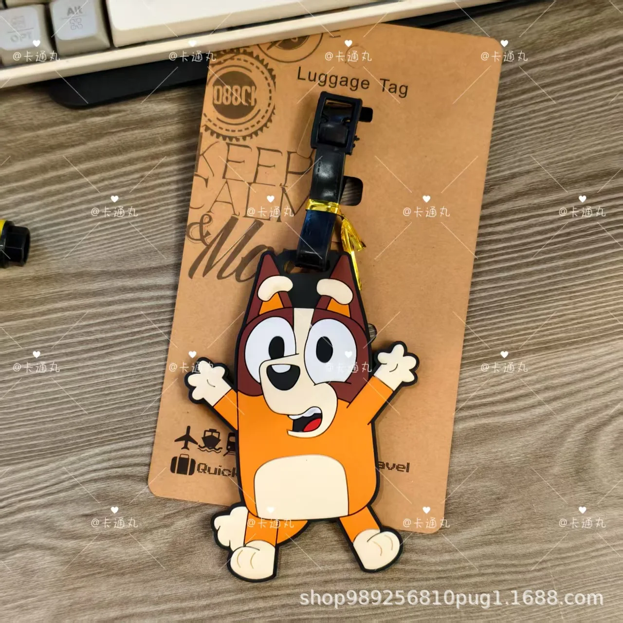 Hot Sale Bluey Bingo PVC Luggage Tags Cute Bingo Muffin Puppy Travel Baggage Pendant Suitcase Decor Accessories