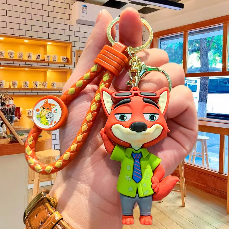ثنائية الأبعاد شخصية أنيمي الإبداعية الكرتون Zootopia لطيف المفاتيح جودي ونيك المدرسية المفاتيح قلادة مفاجأة هدية
