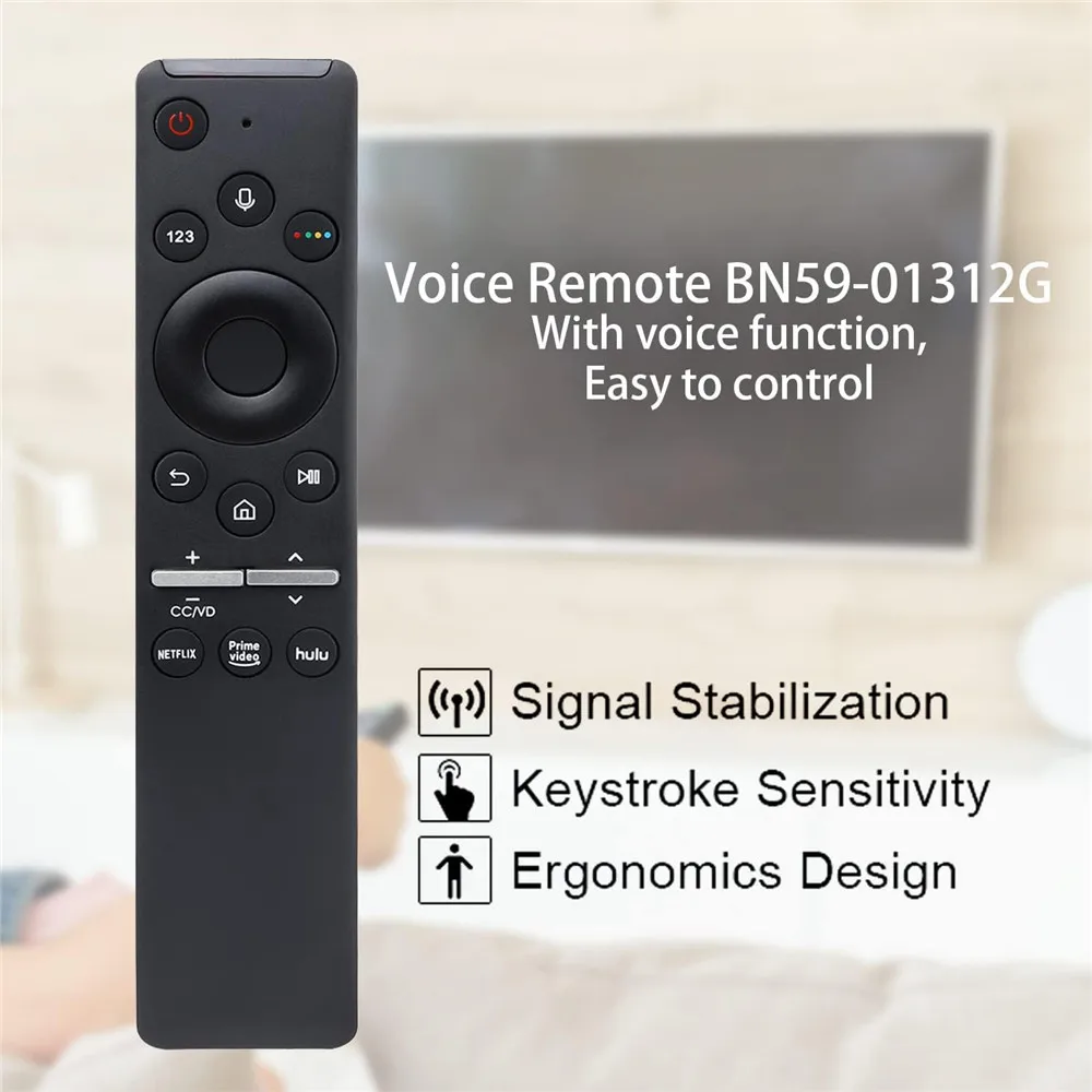 BN59-01312G telecomando Bluetooth vocale sostitutivo per Samsung Smart TV QLED 4K 8K UHD con Netflix,Prime Video, pulsante Hulu