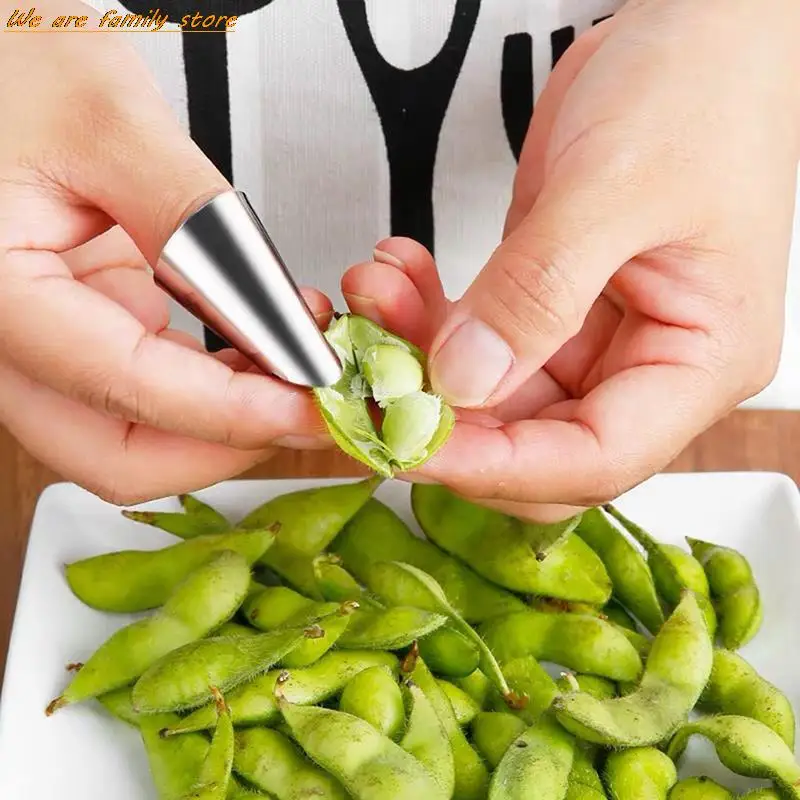 2 pçs aço inoxidável ferramentas de proteção de corte cozinha protetores dedo amendoim sheller vegetal nozes peeling dedo guarda