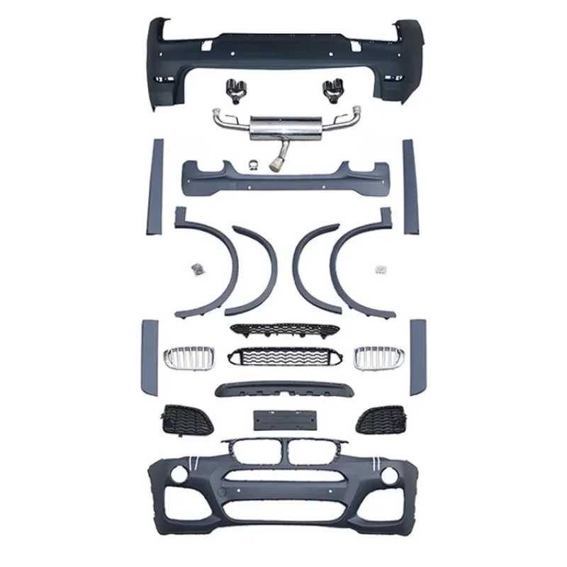 Carbon fiber car body kit modification front and rear bumper black lip grille s X3 F25 upgrd to  sports version