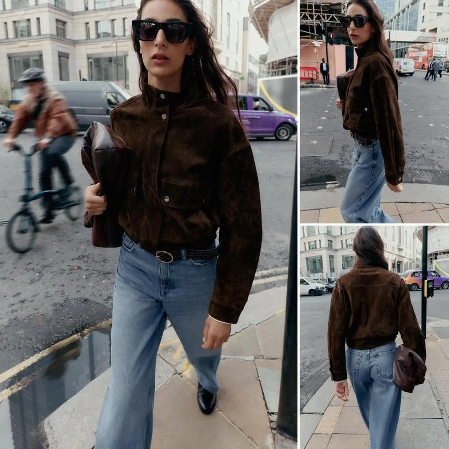 الخريف الطيار Jaet سستة إغلاق كيت عكس معطف جلد الغزال عادي رقيقة 2025 الموسمية المرأة Faion