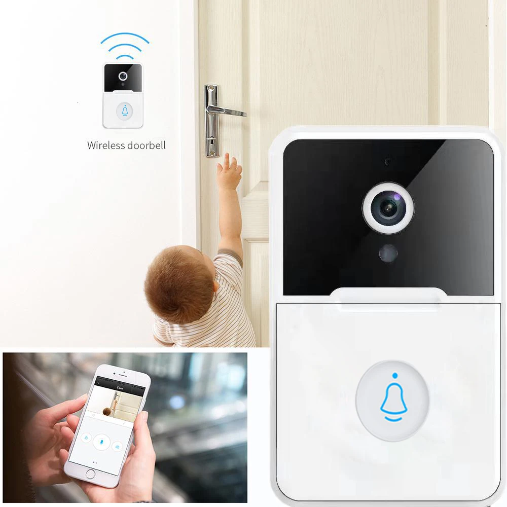 1080P WiFi Video Doorbell Smart Home Wireless Intercom PIR Outdoor Waterproof Night Vision Camera Doorbell