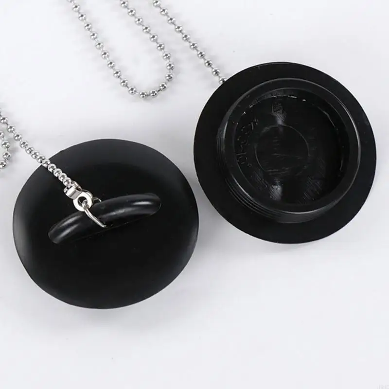 H58C Rubber Sink Stopper Drain Plug with Ball Chain for Bathtub, Kitchen and Bathroom