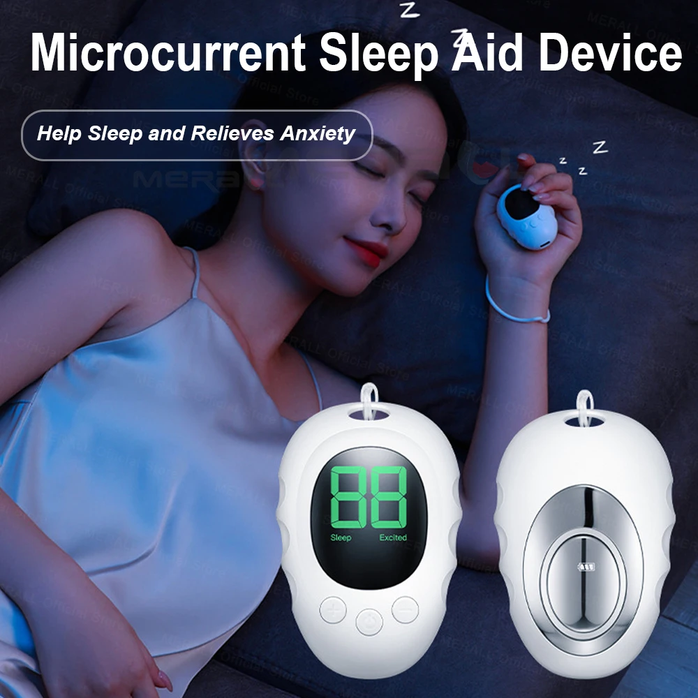 Smart Sleep Aid Device Microcurrent Relaxation Treatment Insomnia Anxiety Stress Relieve Pulse Muscle Stimulation Help Sleeping