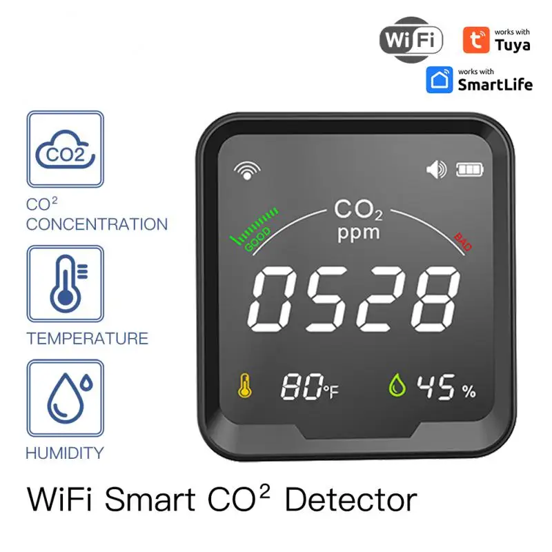 

Multifunctional CO2 Meter Digital Temperature Humidity Tester DNIR Sensor Carbon Dioxide Detector Air Quality Monitor