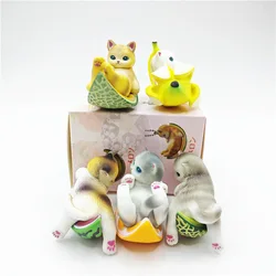 Cute Fruit Cat Figure Toy in Banana for Collectors and Kids Adorable Cat Doll Figurine