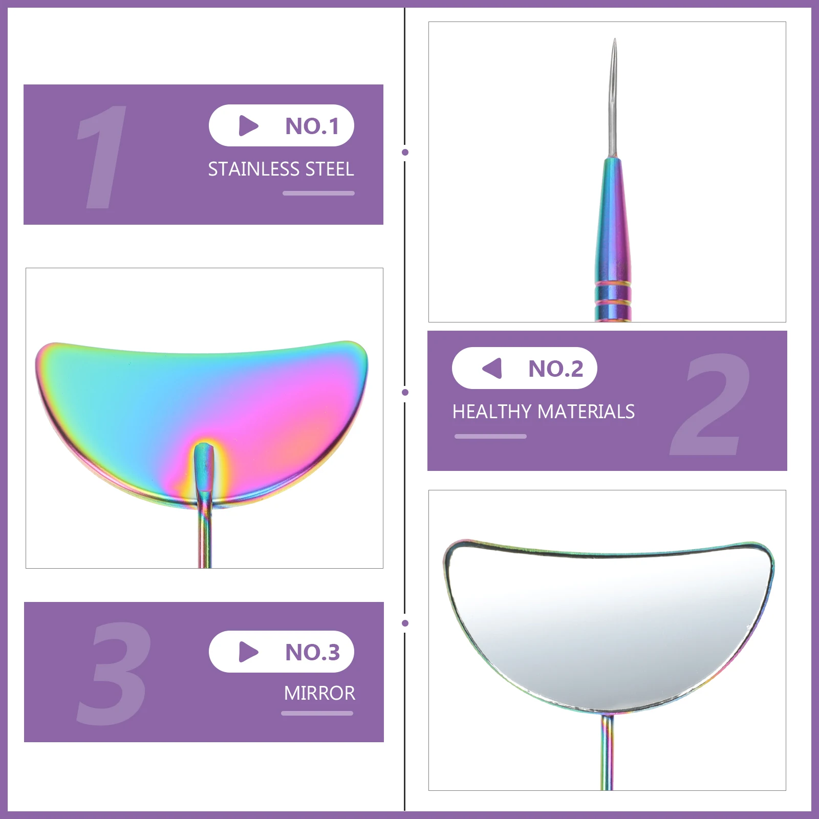 

1Set Professional Eyelash Extension Tool Set Fine Craftsmanship Lash Lift Rod Separation Mirror Grafting Aid Lash-Up Stick