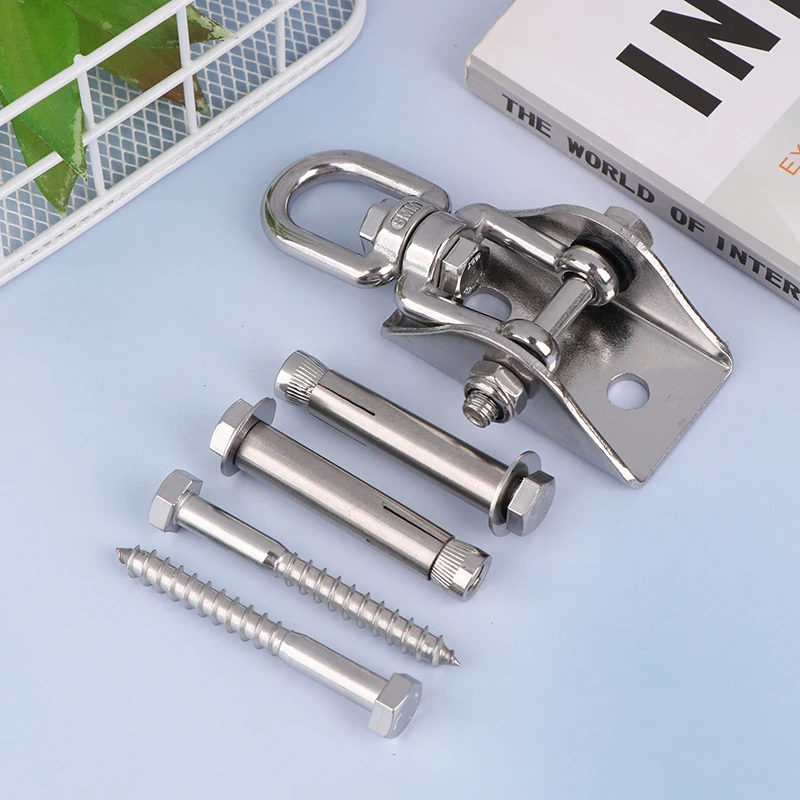 70MM Swing Suspension Hook Hanger 304 Stainless Steel Rotatable Hammock Swing Hanger Hook Fixed Plate Hanging Chair Kit Hardware