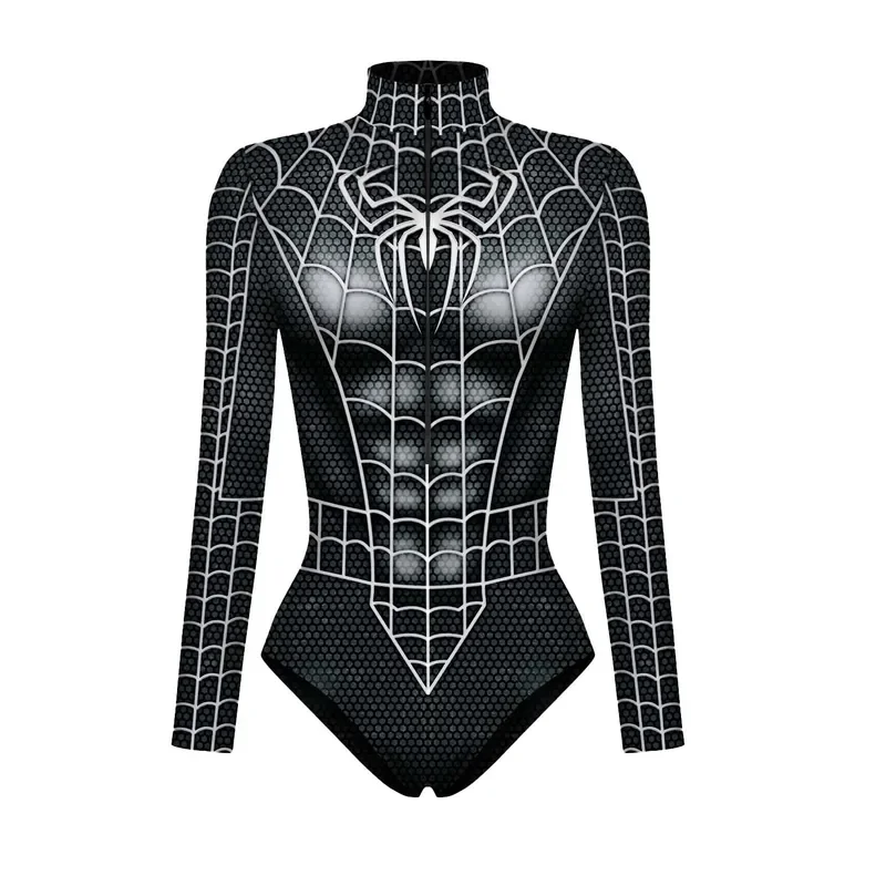 SN55Spiderman Capitano Costume da bagno da supereroe per donna Uomo Stampa 3D Manica lunga Costume da bagno Tuta cosplay Halloween Carniv @ 54WE