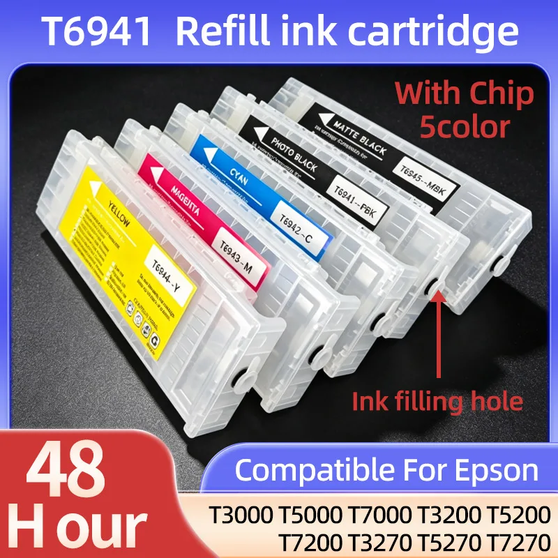 1set T6941 T6942 T6945 Refill ink cartridge With chip compatible for Epson T3000 T5000 T7000 T3200 T5200 T7200 T3270 T5270 T7270