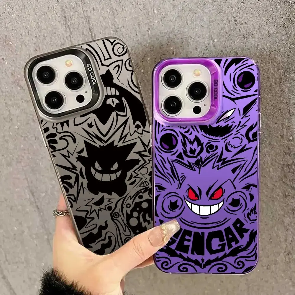 Luxury Pokemon Gengar Phone Case for Huawei Honor 200 Pro 200 90 Lite 5G 70 X6B X7B X9B X8A Purple Laser Print IMD Hard Cover