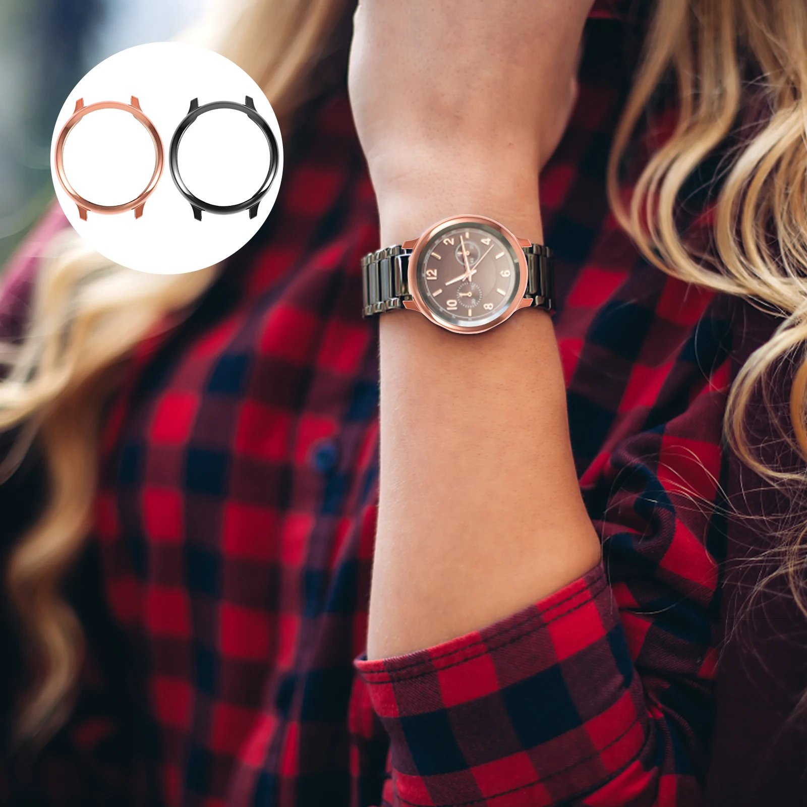 

2Pcs Watch Protective Case Tpu Shell Durable Lightweight Fashion Cover Protector Caps Compatible with Galaxy Active 2