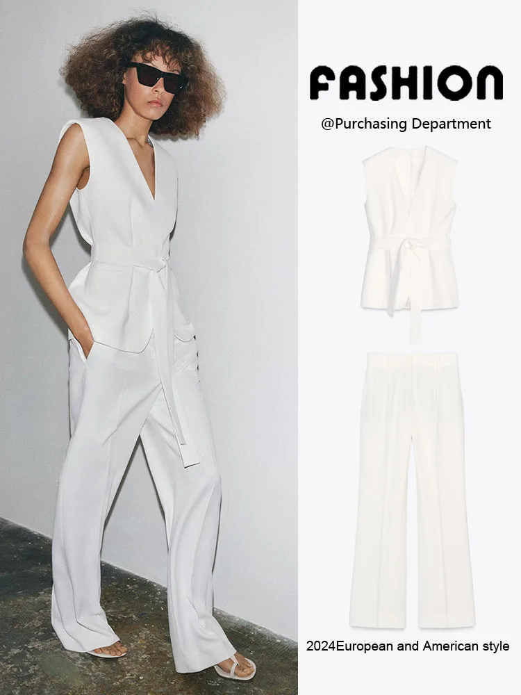 Gilet avec ceinture pour femmes, pantalon taille moyenne 239098, Costume de scène ethnique Faion, nouvelle collection été 237799 72