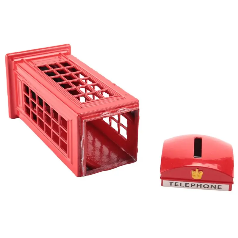 WHOLESALE LOT 4X Metal Red British English London Telephone Booth Bank Coin Bank Saving Pot Piggy Bank Red Phone Booth Box 140X6