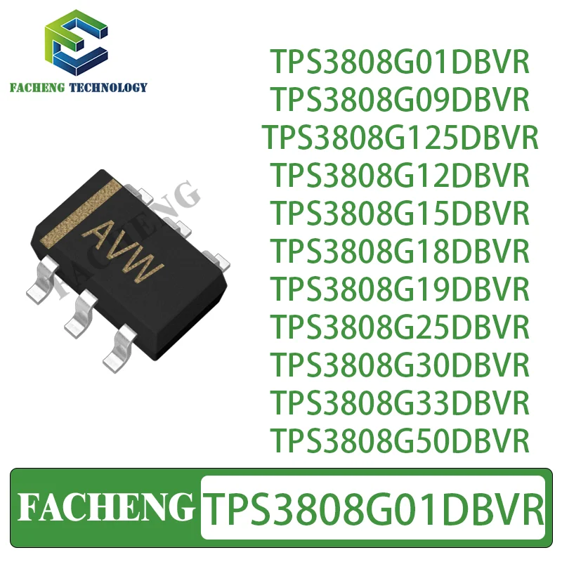 IC TPS3808G01DBVR 09 125 12 15 TPS3808G18DBVR 19 25 30 33 50 Monitoring And Reset Chip