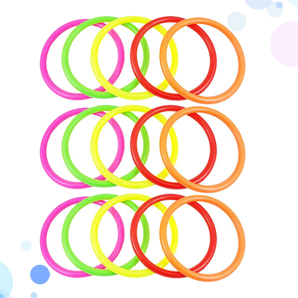 15 Pcs Solid Ring Game Kids Throwing Toys Rings for Games Props Dedicated Colorful Child