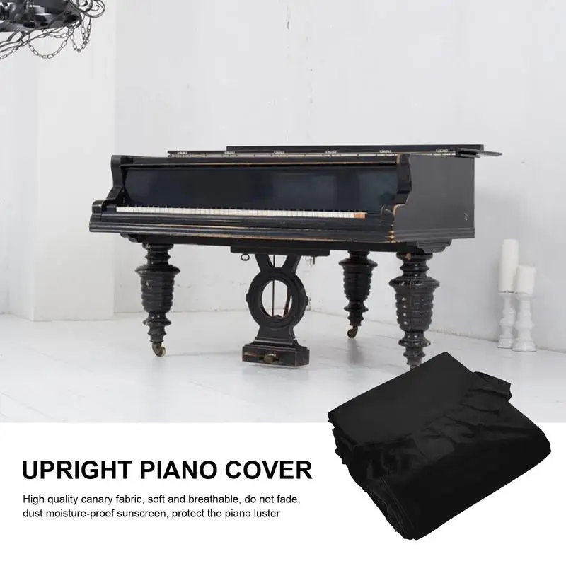 Upright Piano Cover Dustproof Moistureproof Piano Protective Cover Light Soft Washable Piano Cover Easy Keyboard Access Without