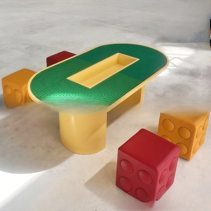 Multifunctional children's entertainment storage table sales office educational assembly building block toys