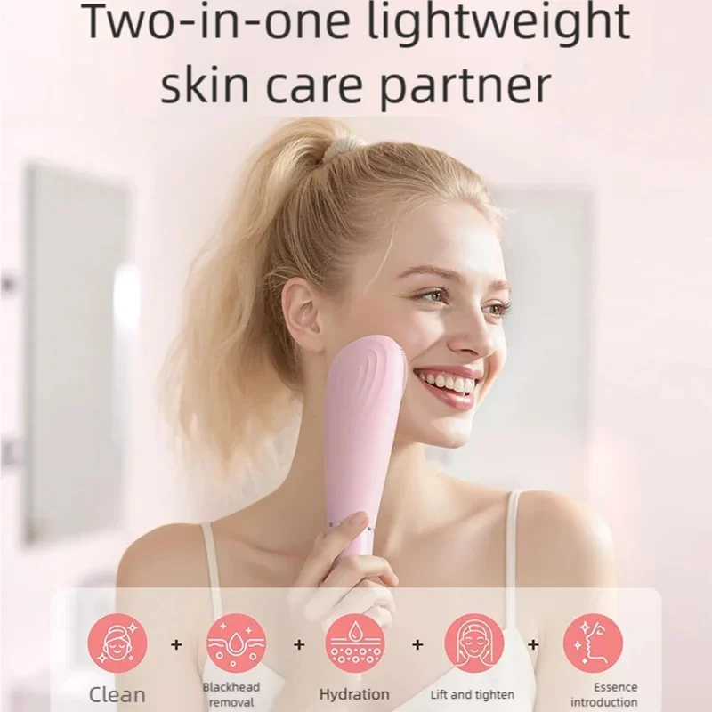 

Electric 7 in1 Silicone Blackhead Exfoliating Skin Tightening Massage Home Spa Face Cleaner Care Cleansing Face Brush Cleanser