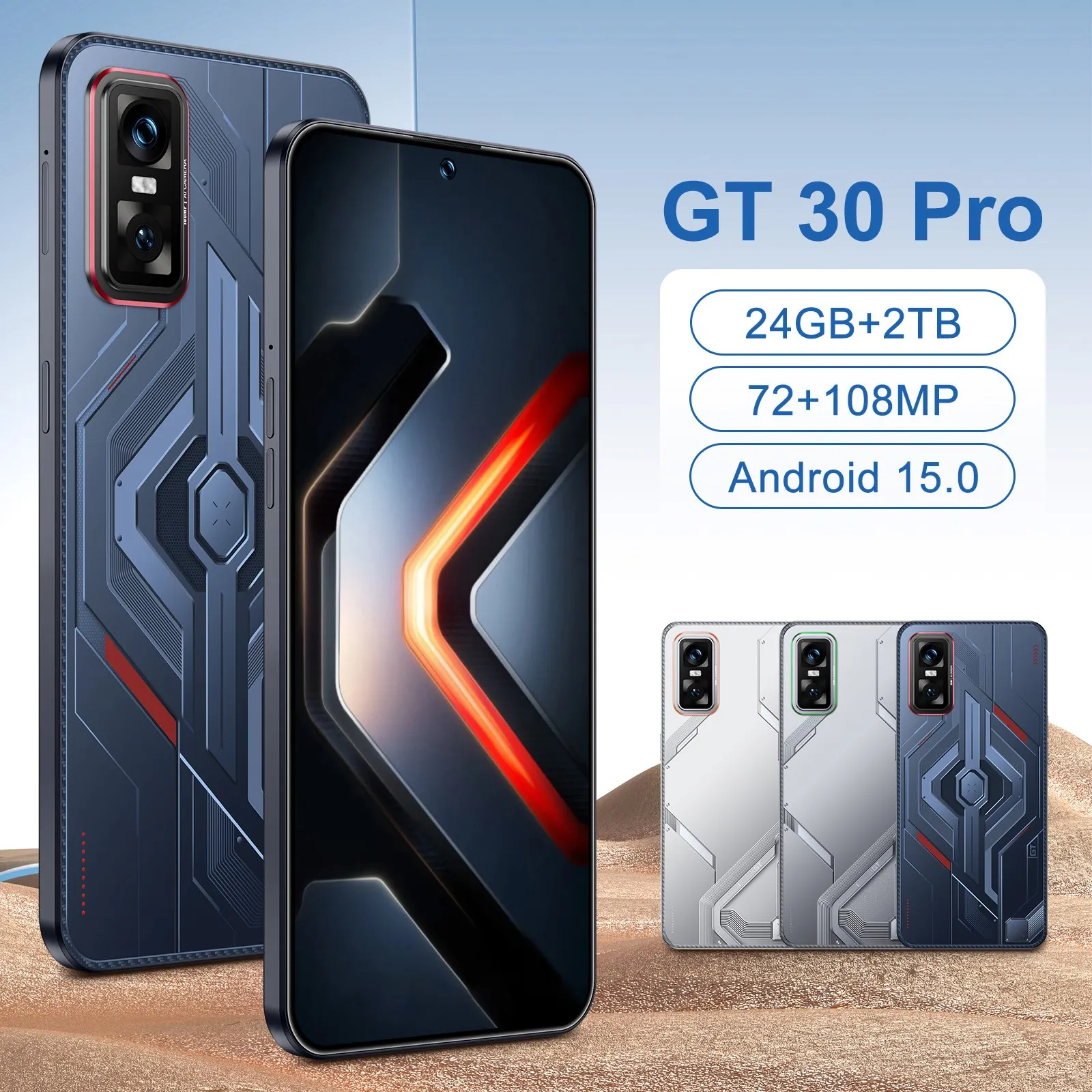 

ГОРЯЧИЙ Новинка 2025 года GT30 Pro 7.3HD Global Edition, оригинальная умная двойная карта, аккумулятор 7800 мАч, функция распознавания лиц