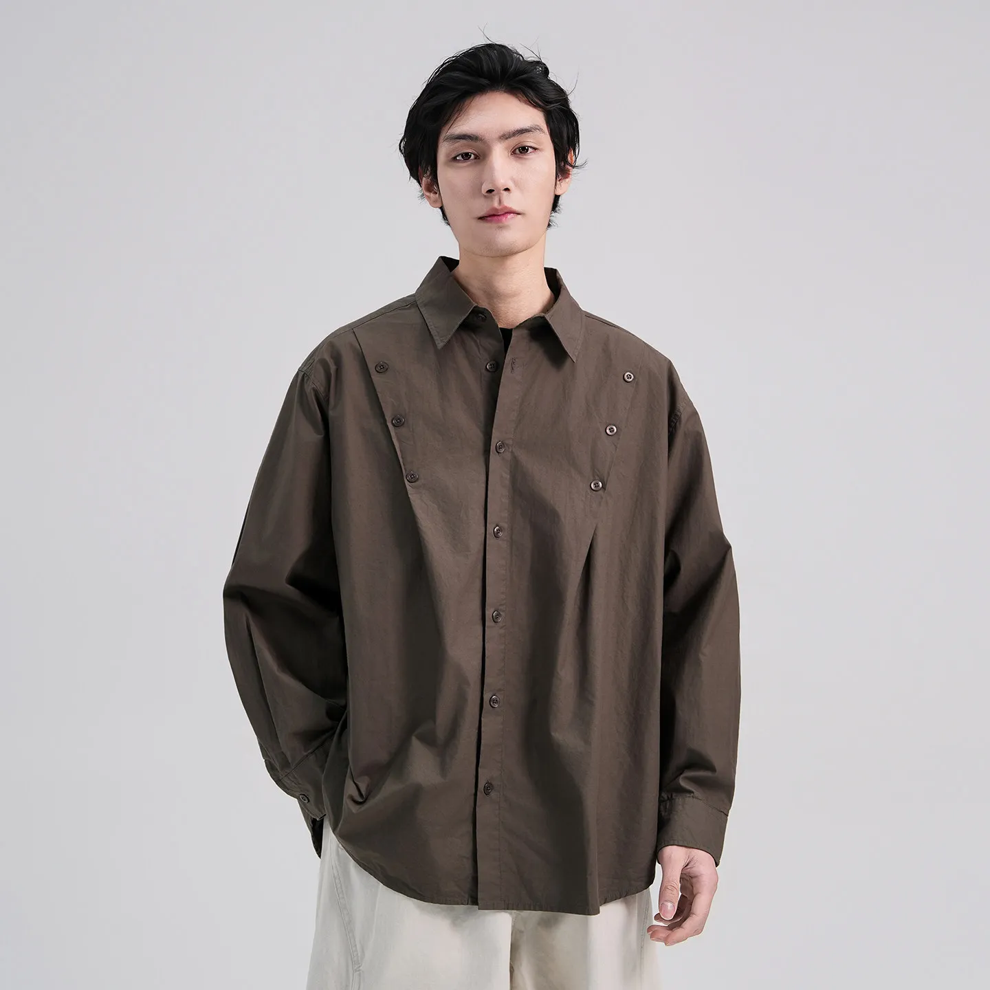 Men Cityboy Streetwear Fashion Loose Casual Long Sleeve Cargo Shirts Male Women Oversize Shirts Blouses 100% Cotton