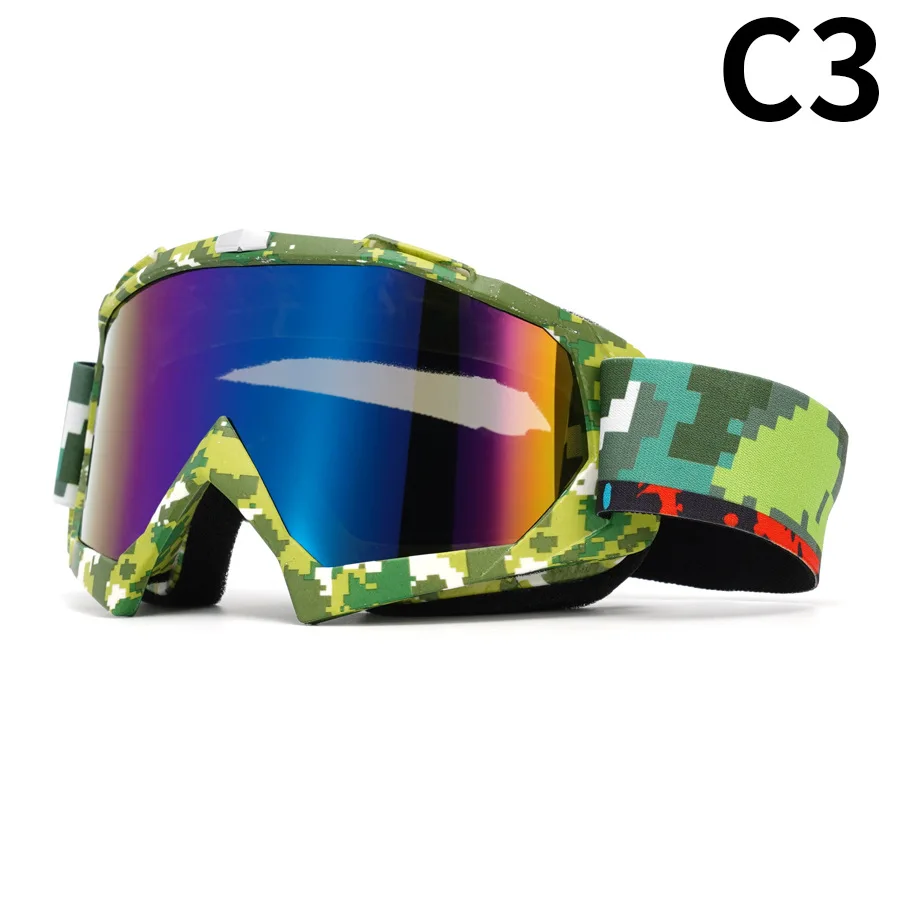 Unisex Water Transfer Printing Off-Road Motorcycle Goggles, Outdoor Riding Windproof Goggles, Multifunctional Ski Sports Glasses