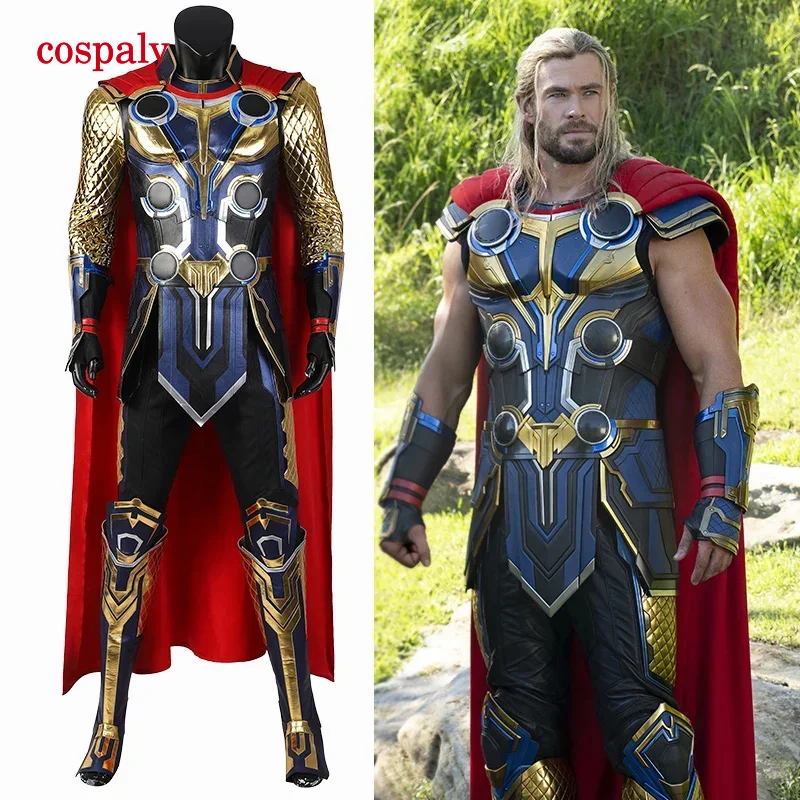 Odinson Cosplay Costume Adult Men Costume Love And Thunder Outfit For Adult Men Armor Props Cape Halloween Carnival Suit