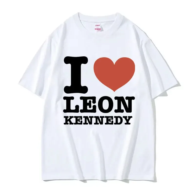 2026 I Heart Leon Kennedy Print T-Shirts Men Women's Clothing Fashion Vintage T Shirt Male Short Sleeve T-shirt Tops