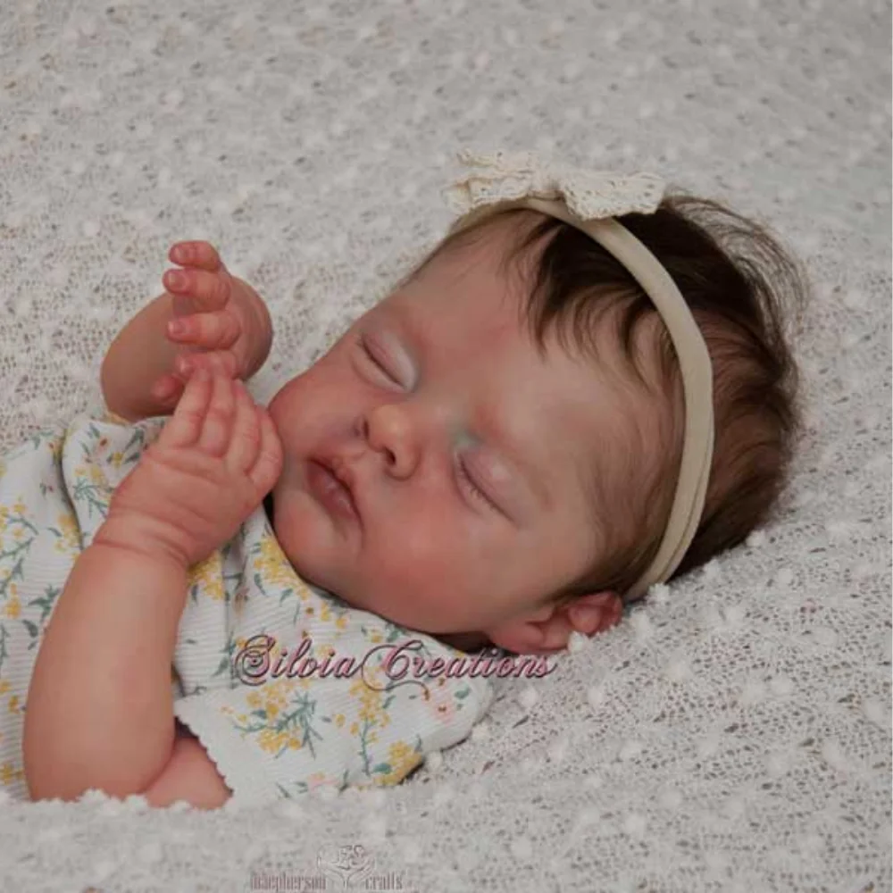 20 Inch Unpainted Reborn Doll Kit Irys Sleeping Face Blank Vinyl Doll Mold Parts With Fabric Body