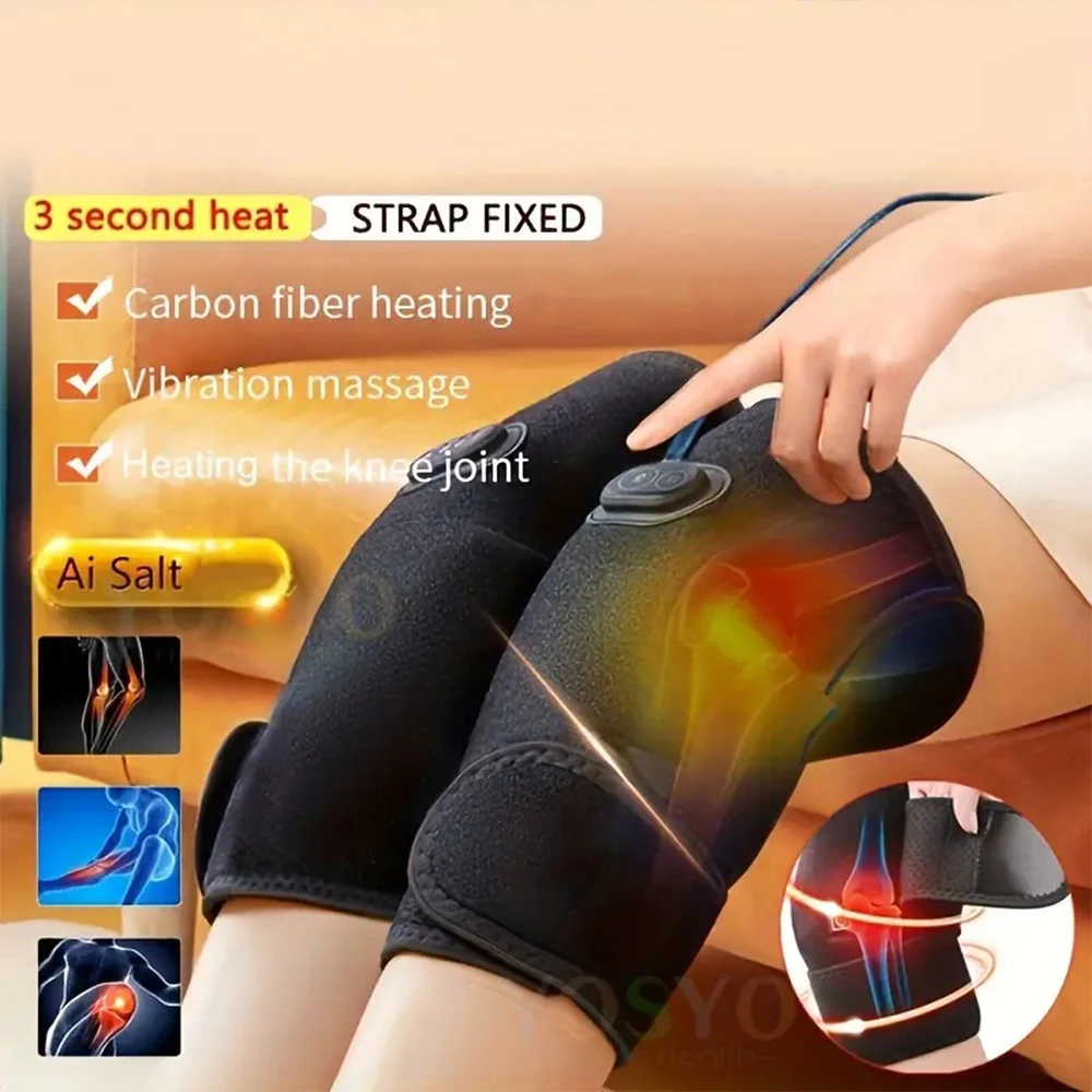 Elektrische kniemassager Verwarming Schouderbrace Kniesteunriem Heet kompres Beenbeugels Pads Elleboog Massages Protectors Relax