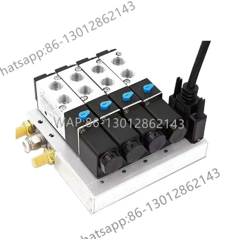 2026   4V210-08 DC24V solenoid valve group solenoid manifold valve bus type plug-in cylinder control reversing combination