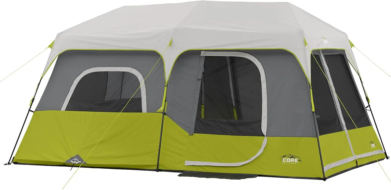 

9 Person Instant Cabin Tent - 14' x 9', Green tents outdoor camping