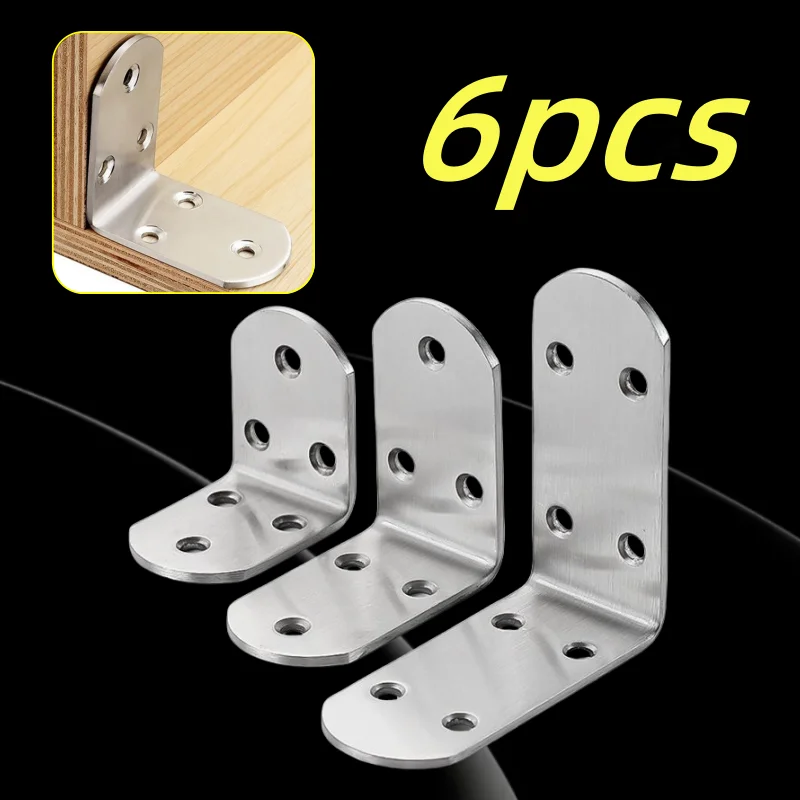 

6pcs corner code L-shaped brackets, 90 degree right angle bracket fasteners, used for bookshelves, chairs, hardware accessories