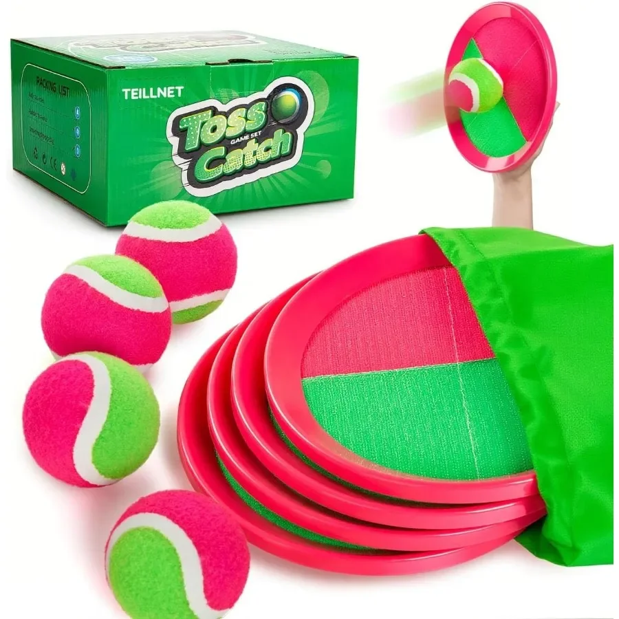 Conjunto de jogar e pegar bola brinquedos atualizados jogos ao ar livre para toda a família resistente à água ótimo para praia piscina quintal jogos clássico gif