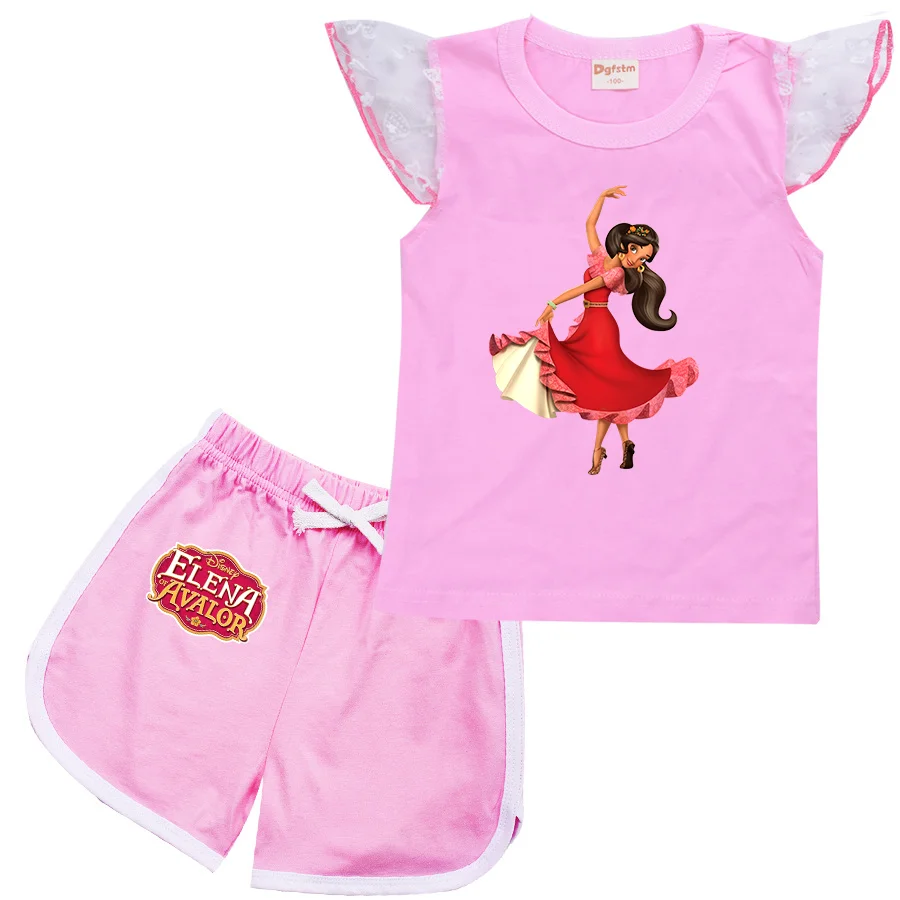 Elena of Avalor Princess Cartoon Clothing Baby Boys Summer Clothes T-shirt+shorts Baby Girls Casual Clothing Sets